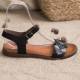 SERGIO LEONE дамски ниски сандали с декорация
