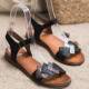 SERGIO LEONE дамски ниски сандали с декорация
