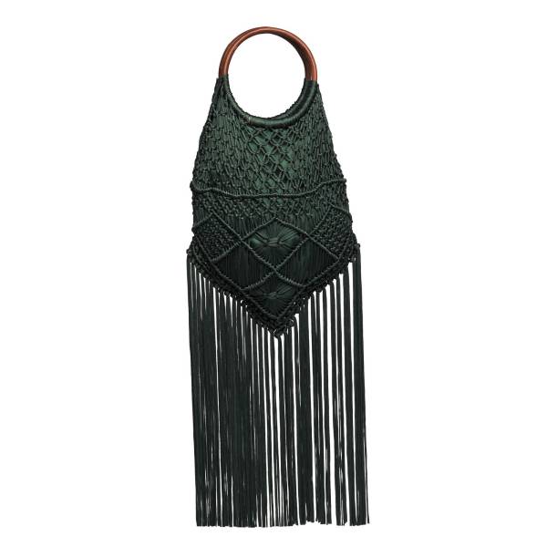 TOP SECRET дамска плетена чанта с ресни